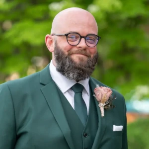 picture of me in a green suit